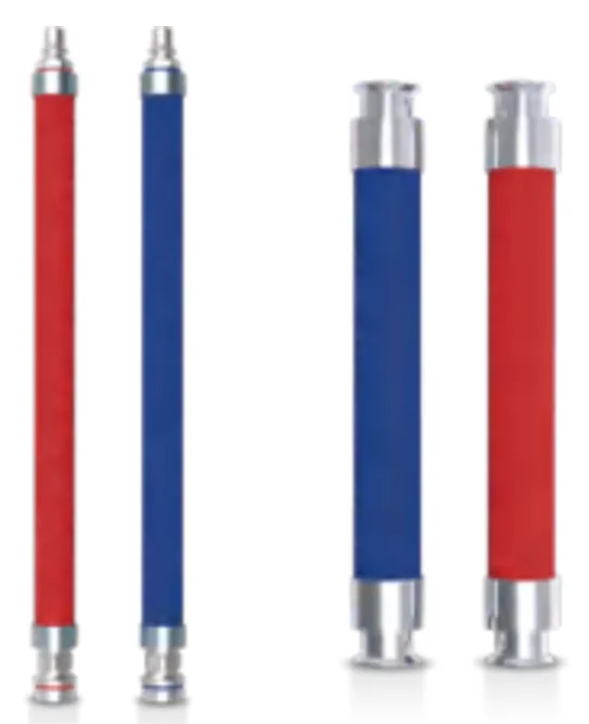 TC-HA liquid cooling hose assemblies with red and blue markers